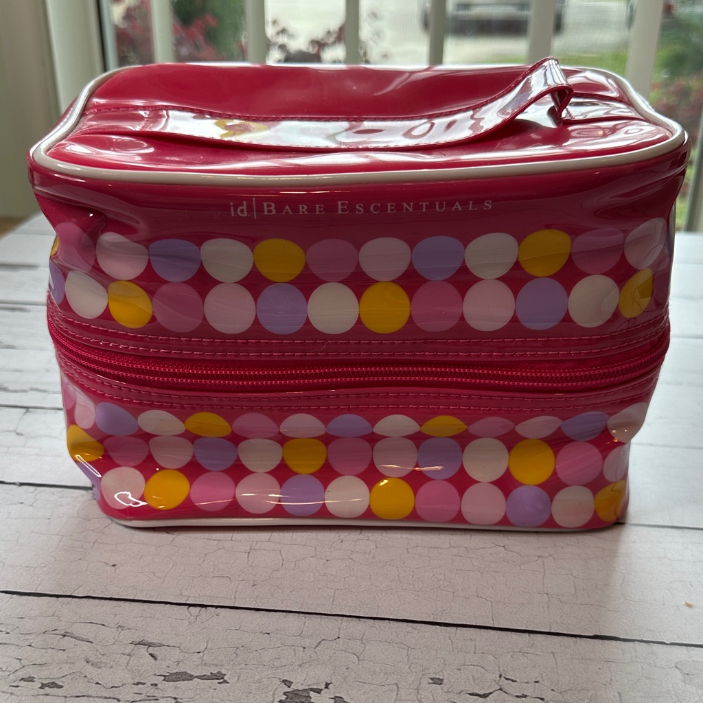Bare Escentuals Pink And Multicolor Polka Dot Bag